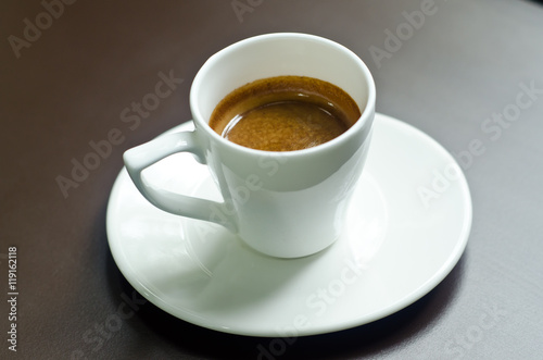 Glass espresso shots,Glass coffee with coffee.