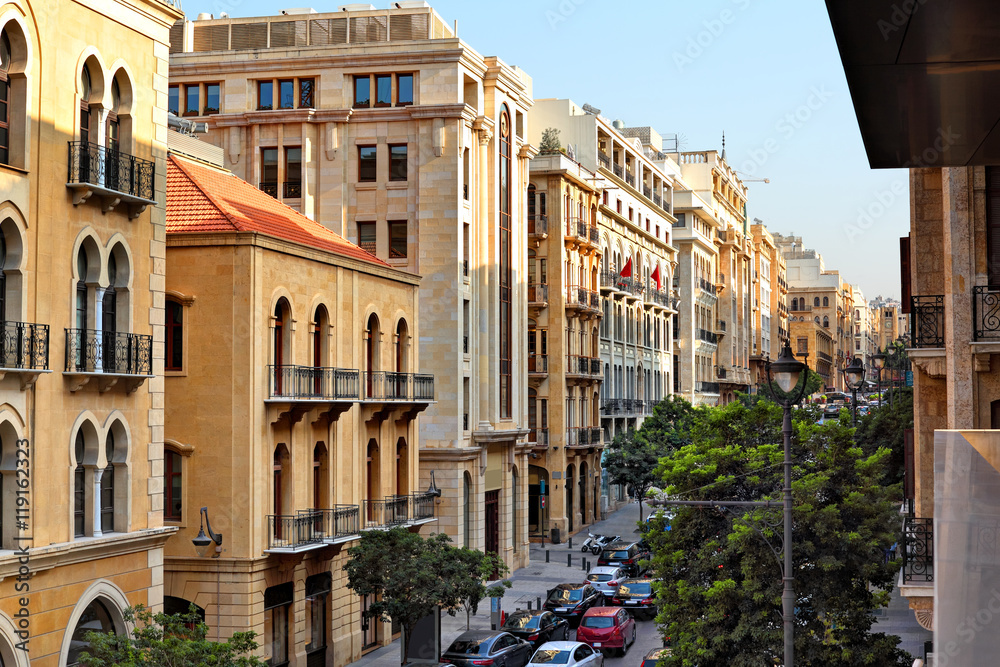 Fototapeta premium Śródmieście Bejrutu, suki przy Allenby Street