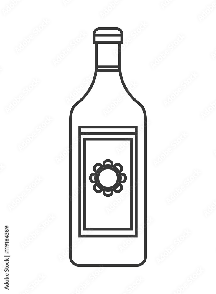 flat design tequila bottle icon vector illustration flat design tequila bottle icon vector illustration