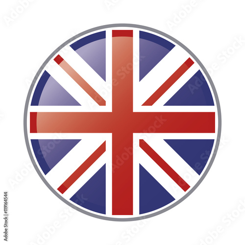 flat design great britain flag emblem icon vector illustration