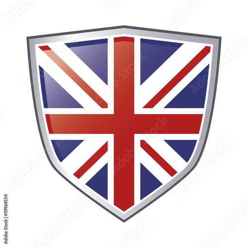 flat design great britain flag emblem icon vector illustration