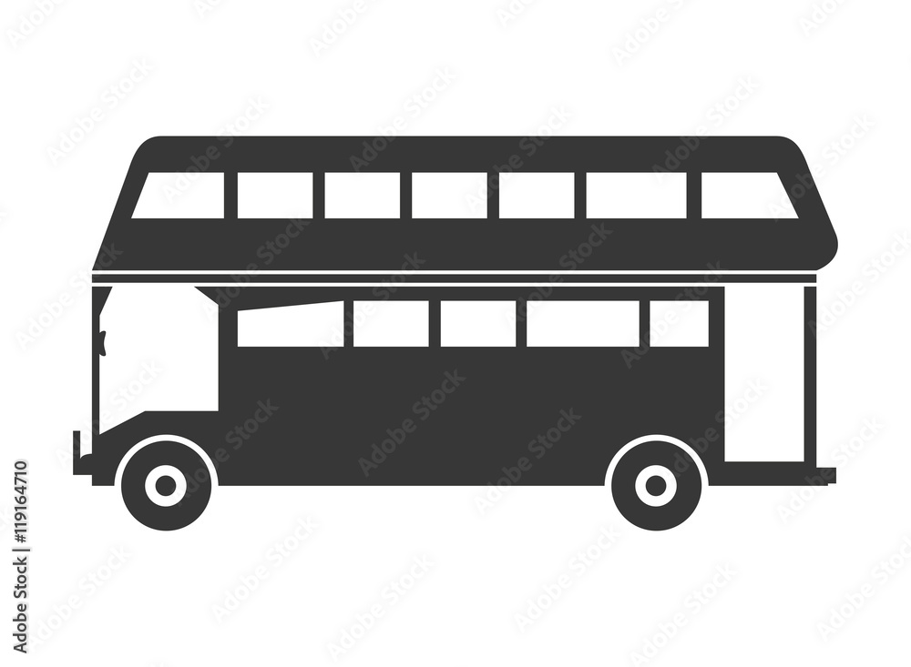 flat design double decker bus icon vector illustration