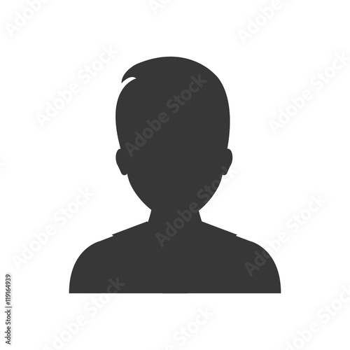 man male avatar silhouette person icon. Isolated and flat illustration. Vector graphic