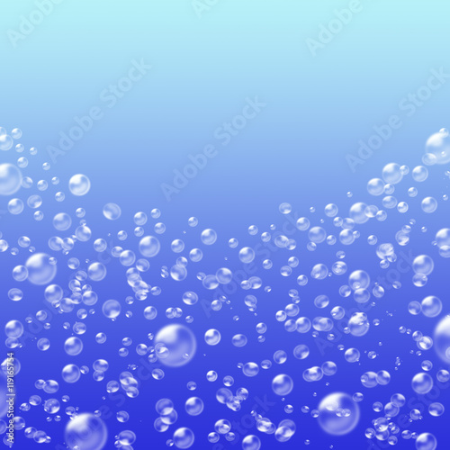 Abstract blue background with bubbles and place for text
