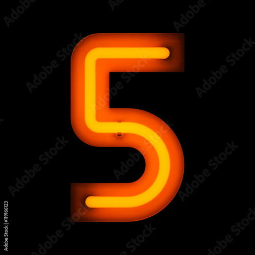 Wallpaper Mural Neon Digit Five Torontodigital.ca