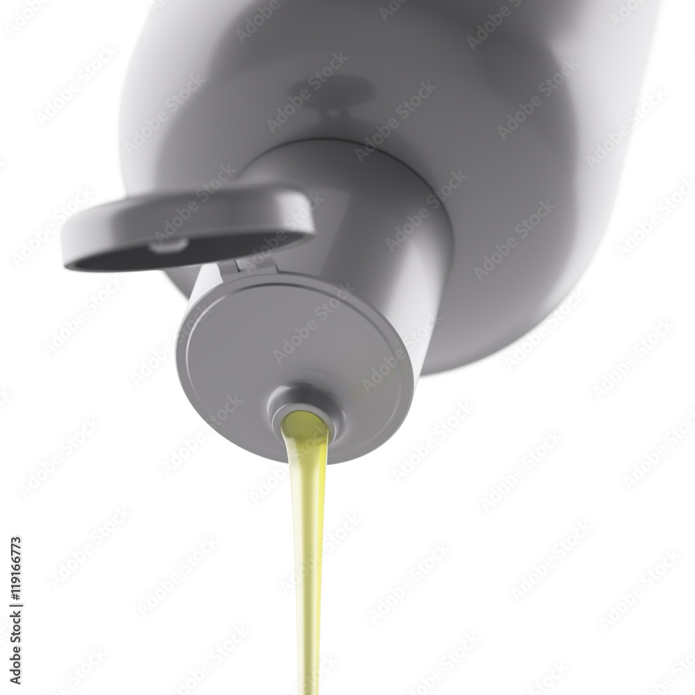 Pouring oil or shampoo from the bottle Pouring oil or shampoo from the bottle
