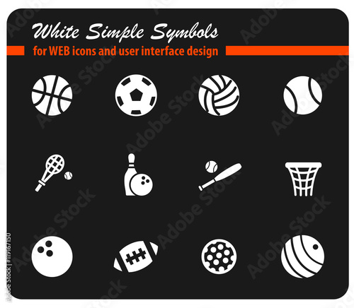 sport balls icon set