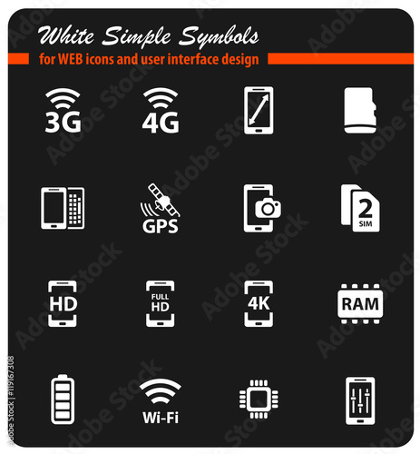 Smarthone specs simply icons