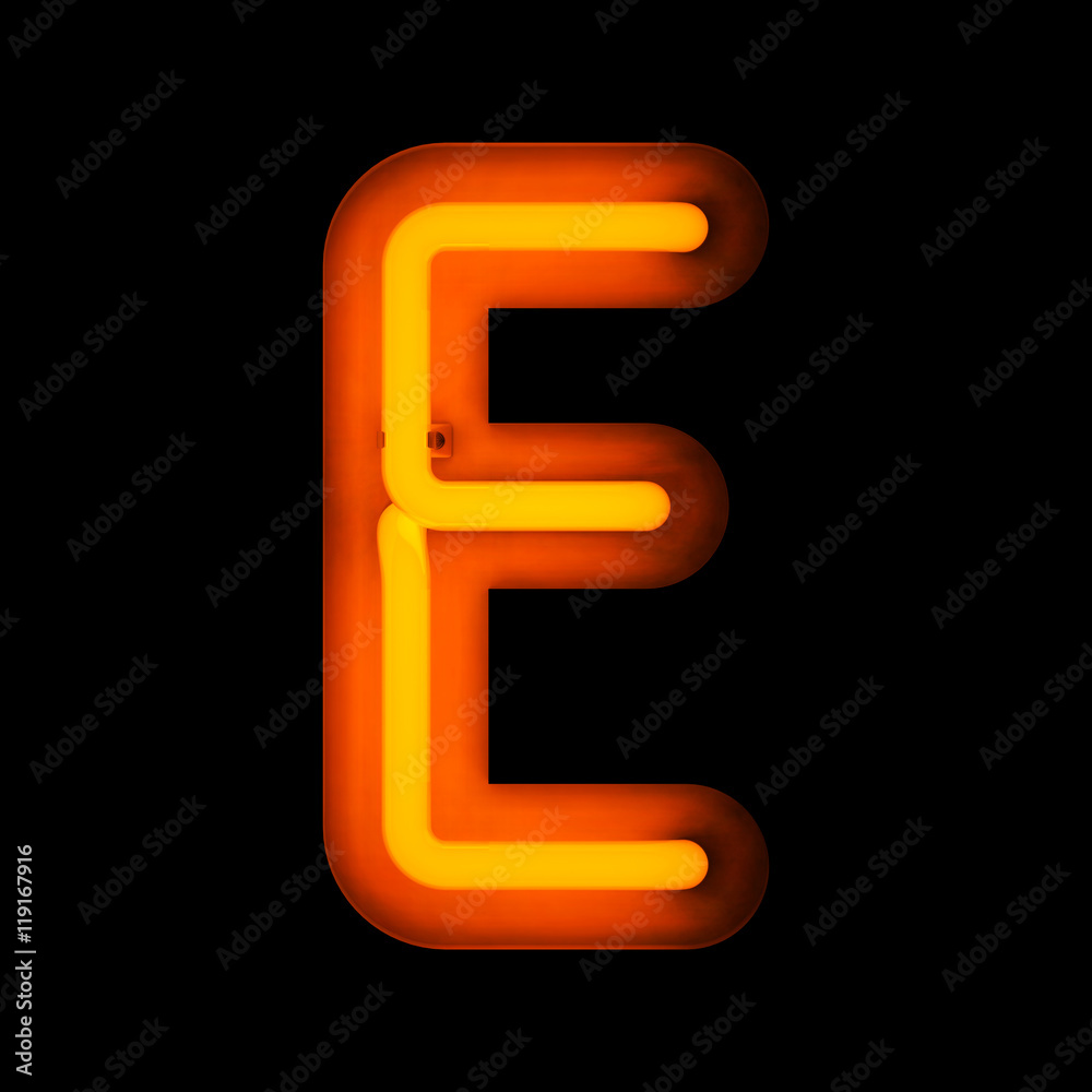 Neon Letter E (Rounded)