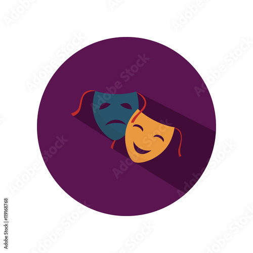 Movie genre masks color flat icon