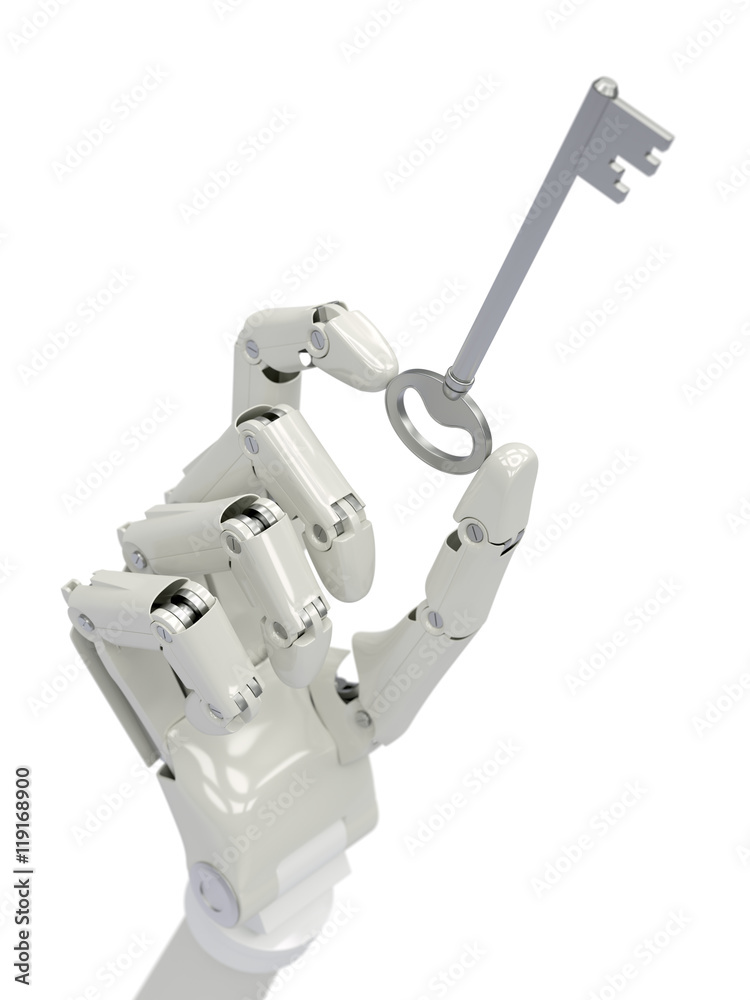 Robot holding house keys Robot holding house keys