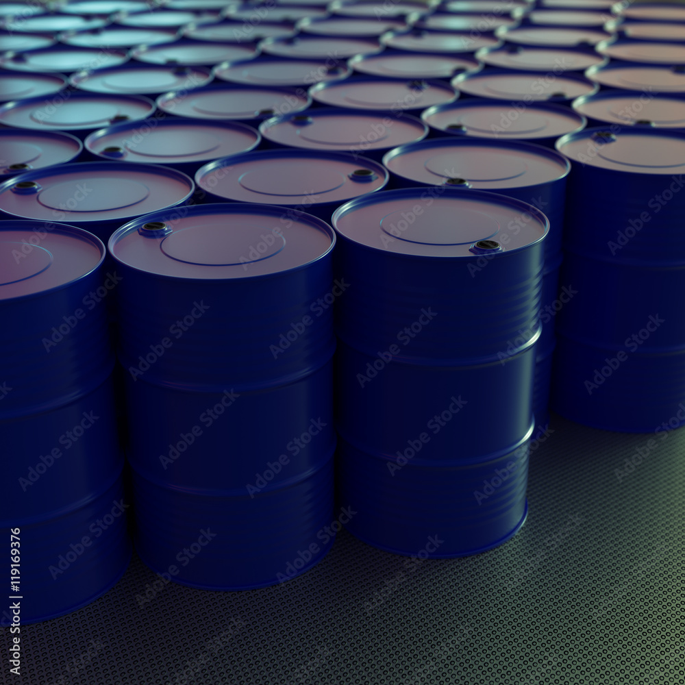 Blue oil barrels Blue oil barrels