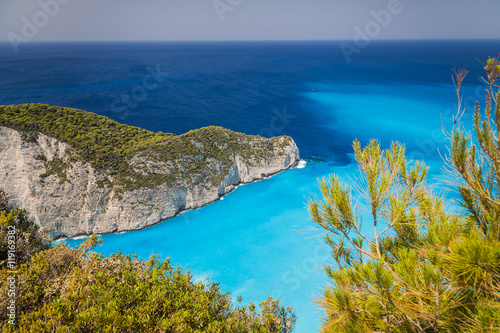 Amazing Navagio beach (shipwreck beach) on Zakynthos. Ionian island in Greece