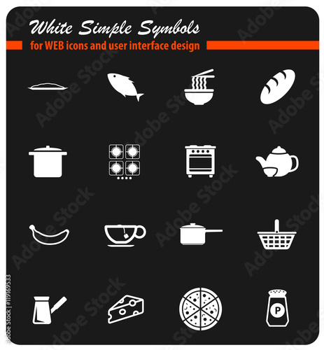 Food and kitchen simply icons