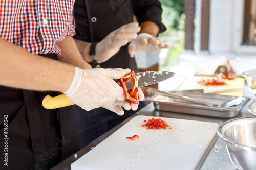 culinary workshop. paella cooking
