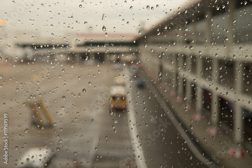 Raindrops on window glass