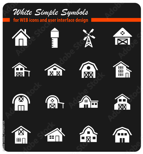 farm building icon set