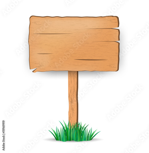 Wooden sign. vector illustration