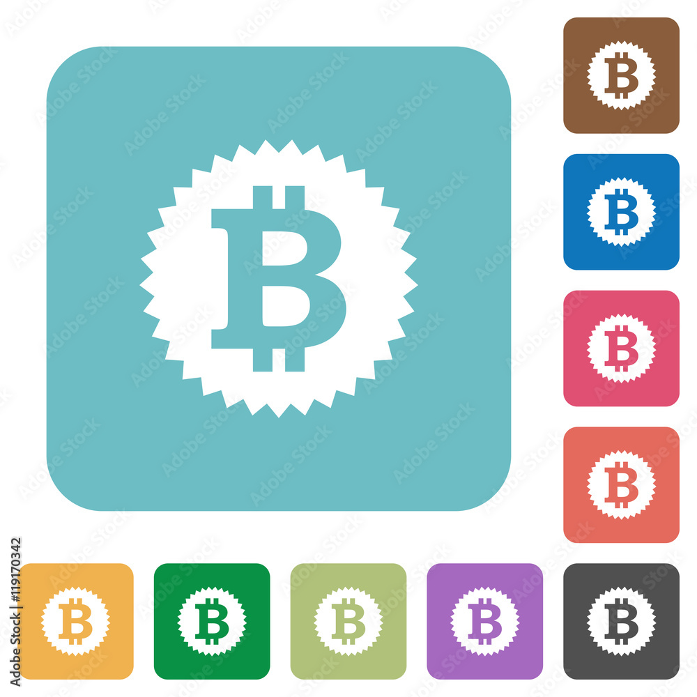 Flat Bitcoin sticker icons