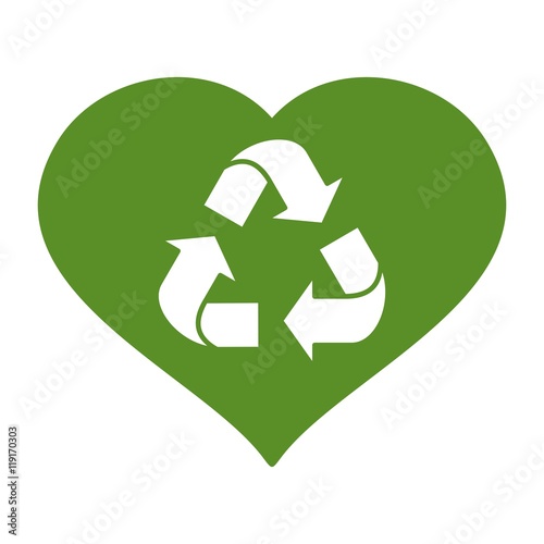 logo recycle in heart