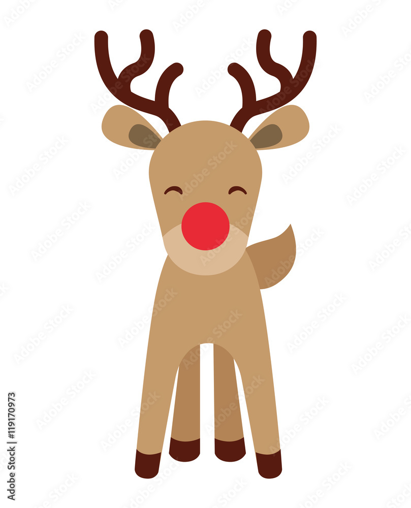 reindeer christmas character isolated icon reindeer christmas character isolated icon