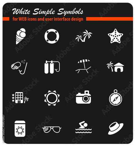 Beach simply icons