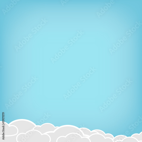 Vector cloud on blue background