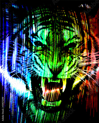 Fototapeta Naklejka Na Ścianę i Meble -  Angry tiger face