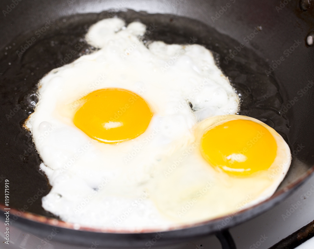 Fried egg in a frying pan Fried egg in a frying pan