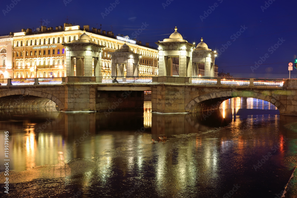 Lomonosov bridge across the Fontanka river