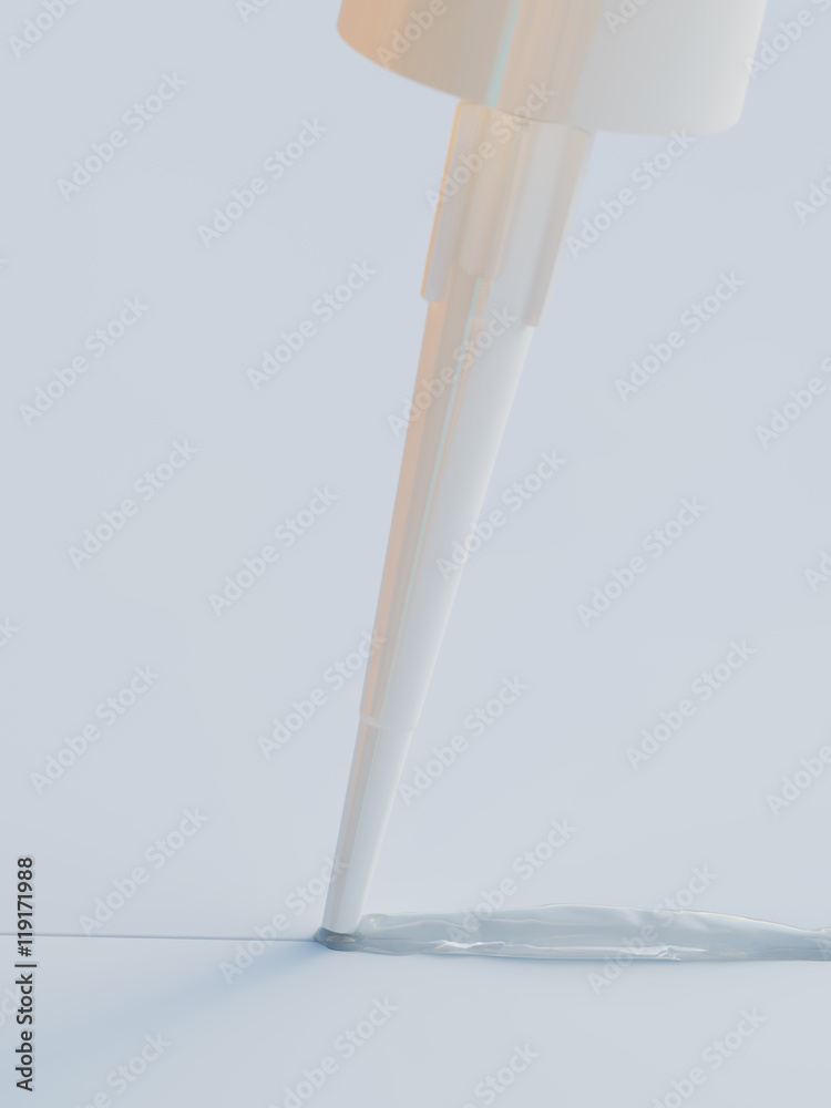 Pouring silicone sealant or glue on gap 3d illustration Pouring silicone sealant or glue on gap 3d illustration