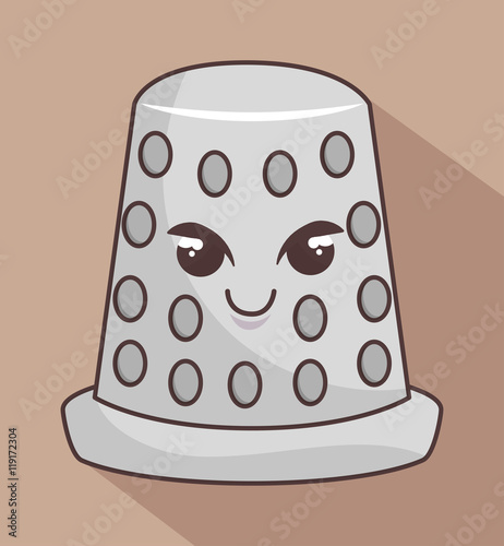 thimble metal character icon vector illustration graphic