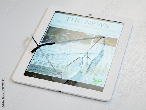 Tablet PC with newspaper app