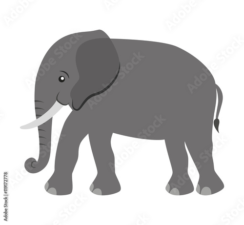 cute elephant animal tender isolated icon © Gstudio