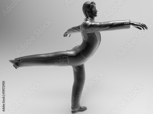 Dancing business man. 3D illustration. 3D CG. High resolution.