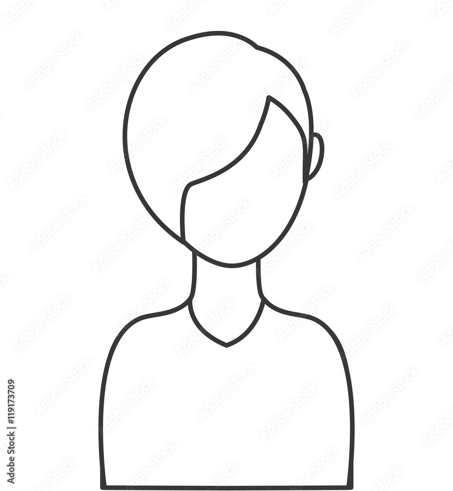 young woman isolated icon young woman isolated icon