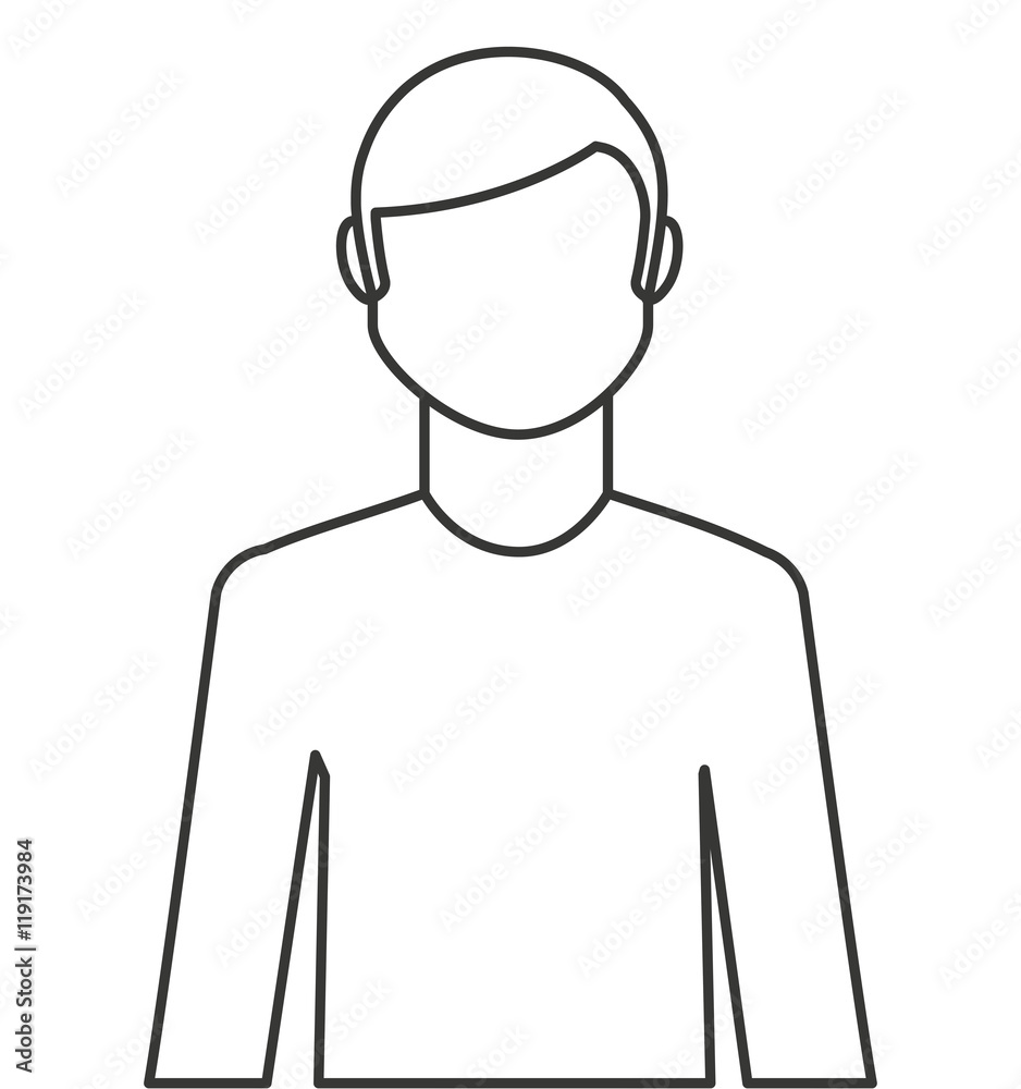 young man isolated icon