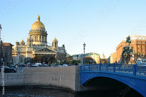 View of the Blue bridge, St. Isaac's Cathedral