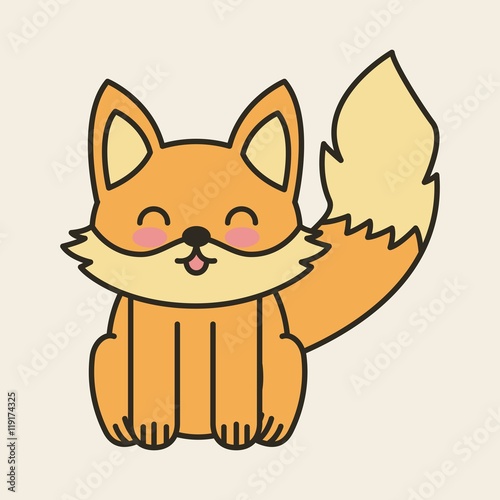 cute fox tender isolated icon