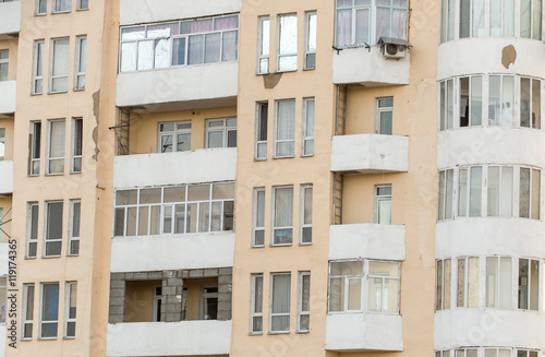 floors in a building with windows as background