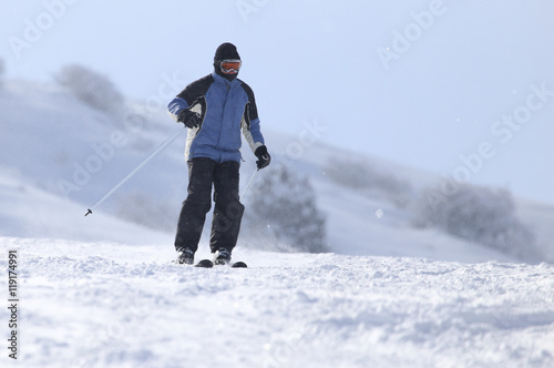 people skiing in the snow in the winter © schankz