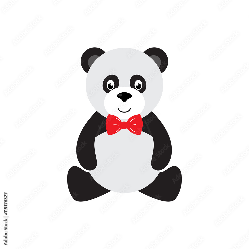 cartoon panda sitting with tie cartoon panda sitting with tie