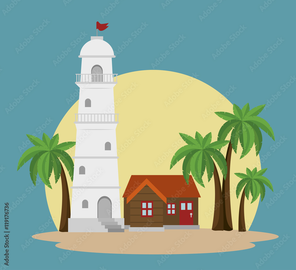 house light tower icon vector illustration graphic