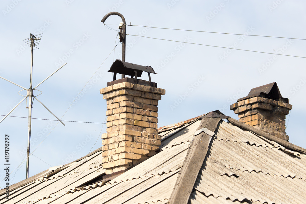 Fototapeta premium old slate roof as background