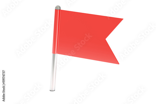 red pin flag, 3D rendering