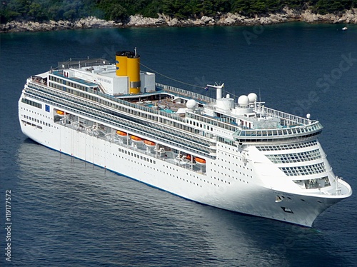 big cruise ship at sea photo