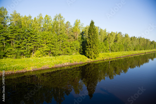 Beautiful shipping Canal Moscow in Russia
