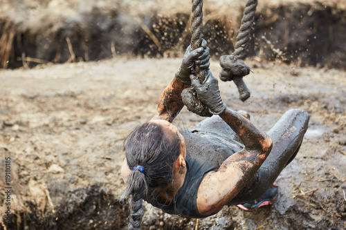 extrim race concept. Survival woman