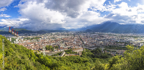 Panoramic view of Grenoble, Rhone-Alpes, France