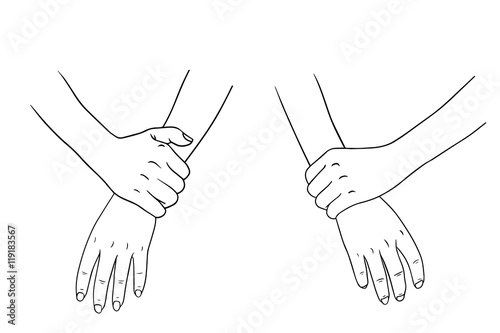 Hand collection on white background